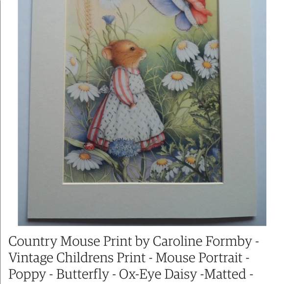 Darling Set Of Four Country Mouse Prints, by Artist Caroline Formby - Picture 12 of 12